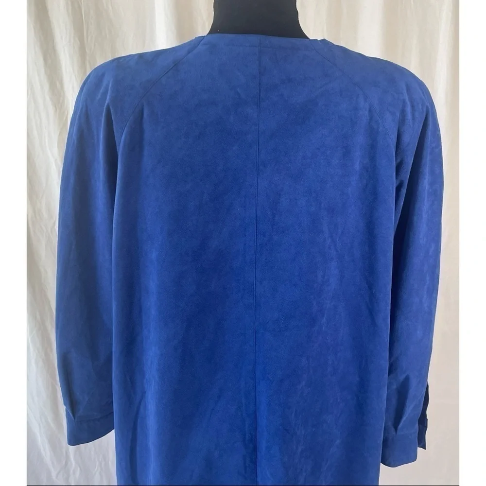 80’s Vintage ‘Ernst Strauss’ Blue UltraSuede Longline Jacket